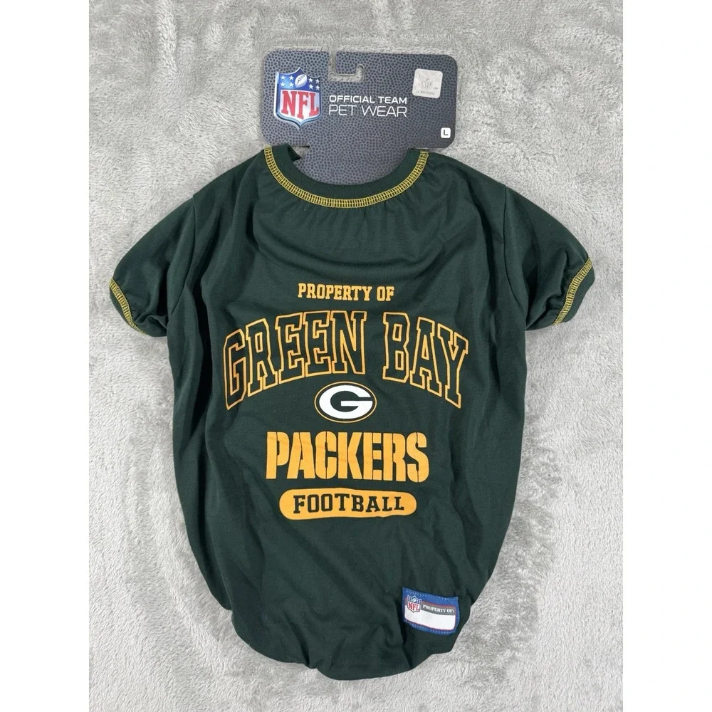 Green Bay Packers Dog Jersey Shirt Large Official‎ Team Pet Wear NFL Football
